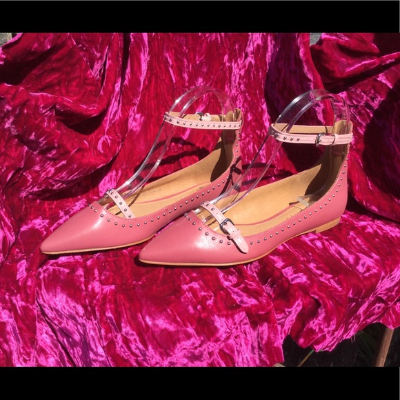 New Coach Jody Pink Studded Leather Flats - Picture 4 of 8